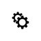 Two cogwheels settings and setup icon. Gears maintenance web icon.