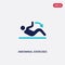 Two color abdominal exercises vector icon from gym and fitness concept. isolated blue abdominal exercises vector sign symbol can