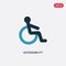 Two color accessability vector icon from interface concept. isolated blue accessability vector sign symbol can be use for web,