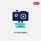 Two color action camera vector icon from computer concept. isolated blue action camera vector sign symbol can be use for web,