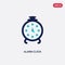 Two color alarm clock vector icon from education 2 concept. isolated blue alarm clock vector sign symbol can be use for web,