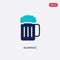Two color alcoholic vector icon from food concept. isolated blue alcoholic vector sign symbol can be use for web, mobile and logo