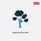 Two color american elm tree vector icon from nature concept. isolated blue american elm tree vector sign symbol can be use for web