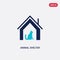 Two color animal shelter vector icon from charity concept. isolated blue animal shelter vector sign symbol can be use for web,