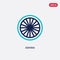 Two color ashoka vector icon from india concept. isolated blue ashoka vector sign symbol can be use for web, mobile and logo. eps