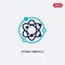 Two color atomic orbitals vector icon from education concept. isolated blue atomic orbitals vector sign symbol can be use for web