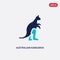 Two color australian kangaroo vector icon from culture concept. isolated blue australian kangaroo vector sign symbol can be use