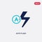 Two color auto flash vector icon from electronic stuff fill concept. isolated blue auto flash vector sign symbol can be use for