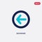 Two color backward vector icon from arrows 2 concept. isolated blue backward vector sign symbol can be use for web, mobile and