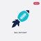 Two color ball on flight vector icon from american football concept. isolated blue ball on flight vector sign symbol can be use