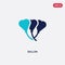 Two color ballon vector icon from love & wedding concept. isolated blue ballon vector sign symbol can be use for web, mobile and