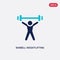 Two color barbell weightlifting vector icon from gym and fitness concept. isolated blue barbell weightlifting vector sign symbol