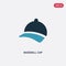 Two color baseball cap vector icon from season concept. isolated blue baseball cap vector sign symbol can be use for web, mobile