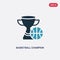Two color basketball champion vector icon from sports and competition concept. isolated blue basketball champion vector sign