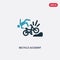 Two color becycle accident vector icon from insurance concept. isolated blue becycle accident vector sign symbol can be use for
