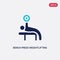 Two color bench press weightlifting vector icon from gym and fitness concept. isolated blue bench press weightlifting vector sign