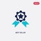 Two color best seller vector icon from cryptocurrency economy concept. isolated blue best seller vector sign symbol can be use for