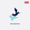 Two color bird migration vector icon from autumn concept. isolated blue bird migration vector sign symbol can be use for web,