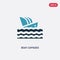 Two color boat capsizes vector icon from meteorology concept. isolated blue boat capsizes vector sign symbol can be use for web,