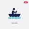 two color boat race vector icon from activity and hobbies concept. isolated blue boat race vector sign symbol can be use for web,