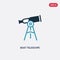 Two color boat telescope vector icon from nautical concept. isolated blue boat telescope vector sign symbol can be use for web,