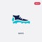 Two color boots vector icon from football concept. isolated blue boots vector sign symbol can be use for web, mobile and logo. eps