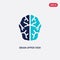 Two color brain upper view vector icon from human body parts concept. isolated blue brain upper view vector sign symbol can be use