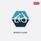 Two color broken glasses vector icon from signs concept. isolated blue broken glasses vector sign symbol can be use for web,