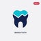 Two color broken tooth vector icon from dentist concept. isolated blue broken tooth vector sign symbol can be use for web, mobile