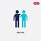 Two color brother vector icon from family relations concept. isolated blue brother vector sign symbol can be use for web, mobile