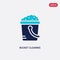 Two color bucket cleaning vector icon from cleaning concept. isolated blue bucket cleaning vector sign symbol can be use for web,