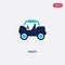 Two color buggy vector icon from free time concept. isolated blue buggy vector sign symbol can be use for web, mobile and logo.