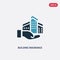Two color building insurance vector icon from insurance concept. isolated blue building insurance vector sign symbol can be use