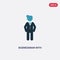 Two color businessman with dollar money vector icon from people concept. isolated blue businessman with dollar money vector sign