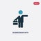 Two color businessman with suitcase vector icon from people concept. isolated blue businessman with suitcase vector sign symbol