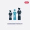 Two color businessmen hierarchy vector icon from people concept. isolated blue businessmen hierarchy vector sign symbol can be use