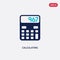 Two color calculating vector icon from electronic stuff fill concept. isolated blue calculating vector sign symbol can be use for