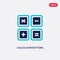 Two color calculator buttons interface vector icon from education concept. isolated blue calculator buttons interface vector sign