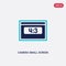Two color camera small screen size vector icon from electronic stuff fill concept. isolated blue camera small screen size vector