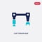 Two color car torsion bar vector icon from car parts concept. isolated blue car torsion bar vector sign symbol can be use for web