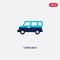 Two color cargo bus vector icon from delivery and logistics concept. isolated blue cargo bus vector sign symbol can be use for web