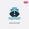 Two color cargo ship front view vector icon from people skills concept. isolated blue cargo ship front view vector sign symbol can