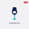 Two color champagne glass vector icon from food and restaurant concept. isolated blue champagne glass vector sign symbol can be
