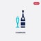 Two color champagne vector icon from hotel concept. isolated blue champagne vector sign symbol can be use for web, mobile and logo