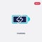 Two color charging vector icon from electrian connections concept. isolated blue charging vector sign symbol can be use for web,