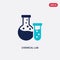 Two color chemical lab vector icon from general-1 concept. isolated blue chemical lab vector sign symbol can be use for web,