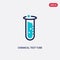 Two color chemical test tube vector icon from education concept. isolated blue chemical test tube vector sign symbol can be use