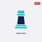 Two color chess piece vector icon from entertainment and arcade concept. isolated blue chess piece vector sign symbol can be use