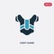 Two color chest guard vector icon from sports concept. isolated blue chest guard vector sign symbol can be use for web, mobile and