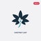 Two color chestnut leaf vector icon from nature concept. isolated blue chestnut leaf vector sign symbol can be use for web, mobile